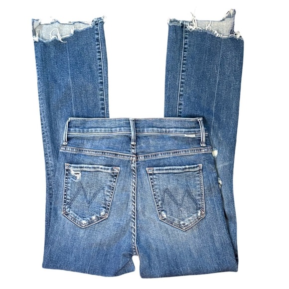 MOTHER The Insider Crop Step Chew Denim Jeans Dancing On Coals Distressed Sz 26 - Picture 5 of 12